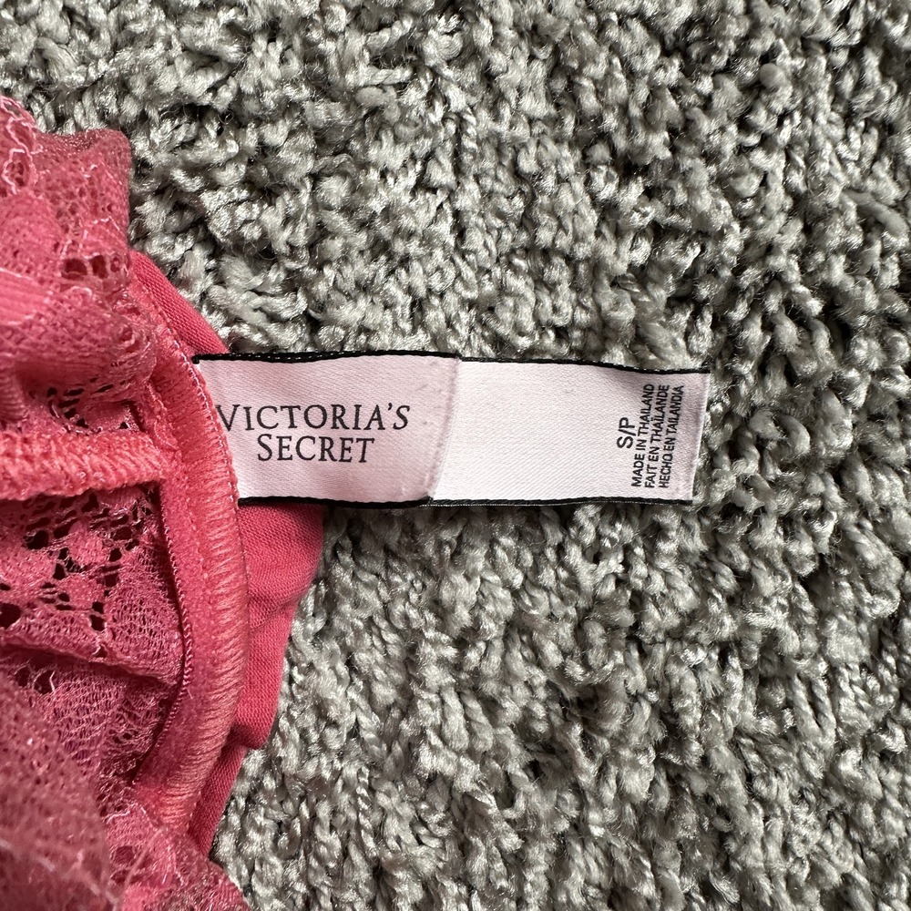VTG Victoria's Secret Lingerie Small Pink Lace Halter Babydoll Slip Y2K Coquette - Picture 10 of 14